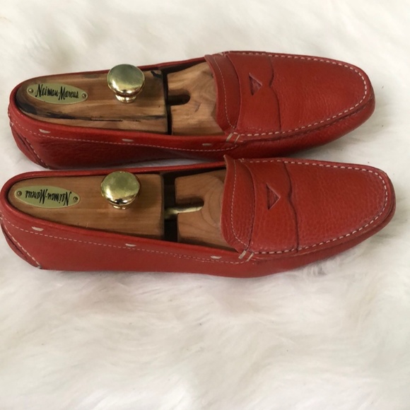 Prada Pebbled Leather Contrast Stitch Penny Loafers 40.5/7.5/8 - Picture 5 of 13